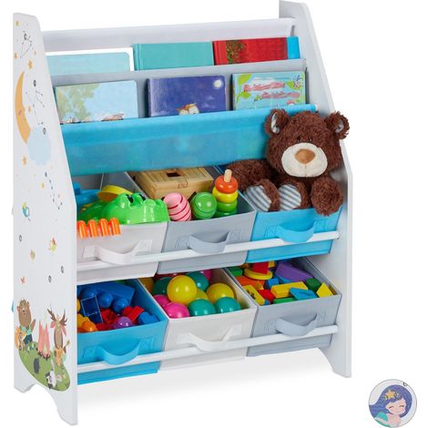 Scaffale per bambini con 6 cassetti &amp 2 scomparti pensili