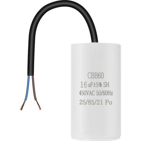 Condensateur de Démarrage, 16μF 450V, 50/60Hz, avec fil (1/5)