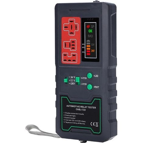 12V/24V battery tester, relay analyzer, alternator tester, car and motorcycle starting and charging system diagnostic tool (1/5)