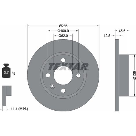 Lot de 2 Disques de frein Textar 92090200 SKODA 002415019 6U0615301 6U0698101