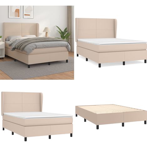 Boxspringbett Matratze Cappuccino-Braun 140x190cm Kunstleder - Boxspringbett - Doppelbett - Bettenrahmen - Kunstlederbett - Lattenrost - Home & Living (1/5)