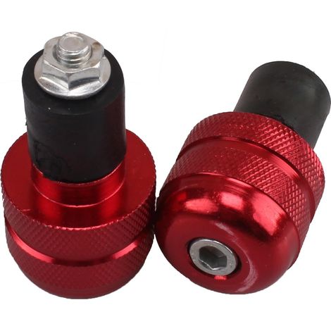 tapas para los extremos del manillar, 22 mm, antivibración, rojas, para motocicleta (1/5)