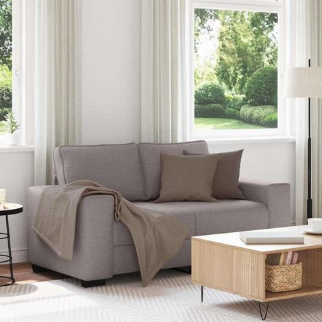 2-Sitzer Sofa Taupe 120 cm Stoff mit dicken Kissen, modern & bequem (1/5)