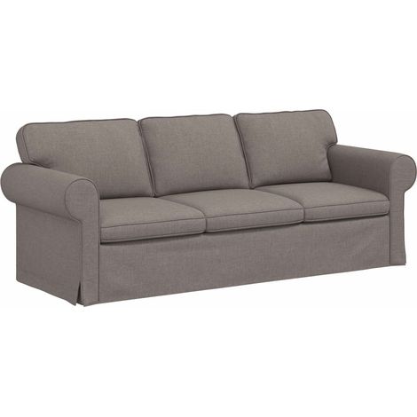 Canapé Taupe 215 x 82 x 80 cm tissu (1/5)