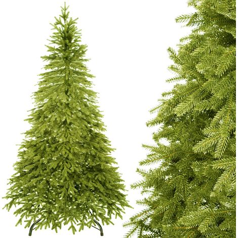 ALBERO DI NATALE ARTIFICIALE ABETE CAUCASICO 180cm PREMIUM 100% PE COME VERO + OMAGGIO