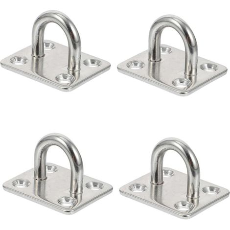 4 crochets balançoire, inox, forme U, pour hamac et balcon (1/5)