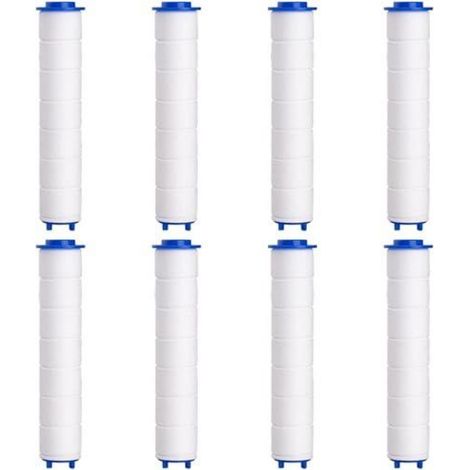 Filtre Douche - 9,5 cm - Matière PP et Coton - Anti-calcaire - Compatible avec Plusieurs Têtes de Douche - Lot de 8