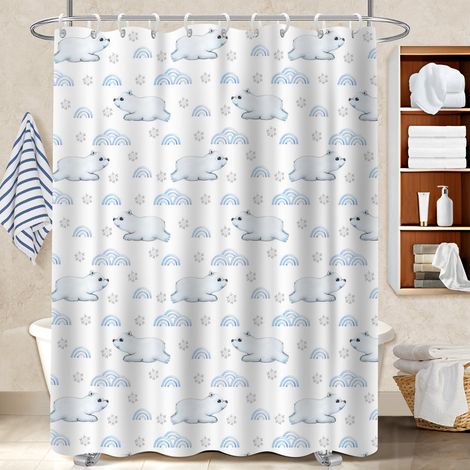 Rideau de douche 180x180 À œillets renforcés rideau séchage rapide pour une ambiance tropicale et dépaysante (1/5)