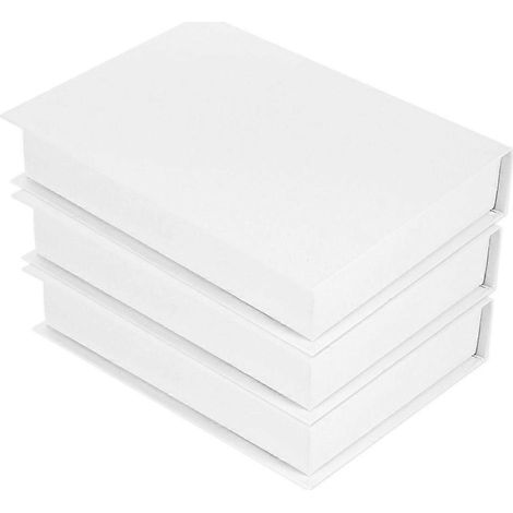 Lot de 3 faux livres : livres décoratifs blancs vierges pour loisirs créatifs, décoration d'étagères, de tables basses, de salon ou d'entrée. (1/5)