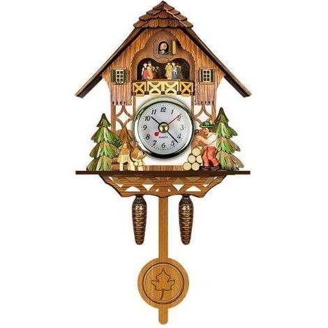Horloge à coucou Antique en bois, horloge murale pour nichoir, décoration de maison, horloge à coucou suspendue, cloche à balanoire automatique, pendule, décoration de maison (1/5)