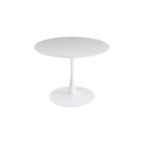 TAVOLO MIMOSA D 100 BIANCO/MARMO BIANCO