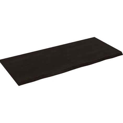 vidaXL Tablero mesa madera roble tratada marrón oscuro 140x60x(2-4) cm (1/5)