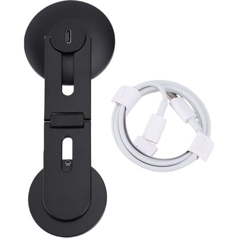 Support magnétique téléphone portable, chargeur sans fil rapide 15W, IOS 17 16 15 14 13, noir (1/5)