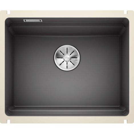 ETAGON 500-U – Évier de Cuisine en Granit pour Meubles Bas de 60 cm de Large – Sous Plan – Céramique – Gris – 525154 (1/5)