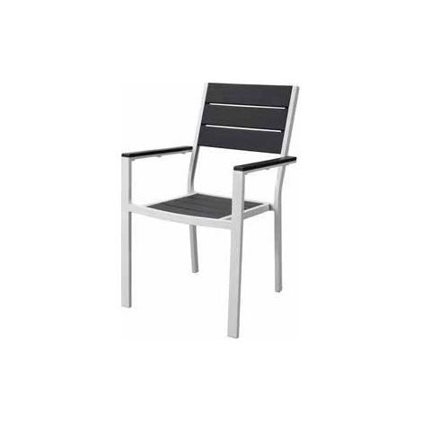 SEDIA ACCIAIO CON BRACCIOLO "STINTINO" PAPILLON BIANCO DOGHE PVC