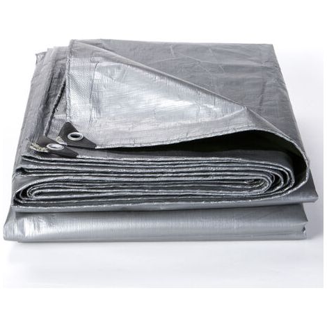 Ahlsen Bâche de Protection en PE Bâche Imperméable et Résistante, Couverture Étanche Bâche pour Bois Housse de Protection avec Gris, 3x4m (1/3)