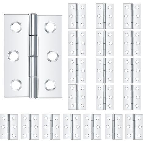 20 Hinges, Stainless Steel, 2 Inch, Furniture Mounting, Cabinet Door Drawer (1/5)