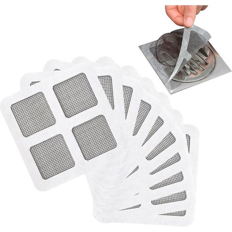 150 adesivi monouso per lo scarico della doccia, filtro per capelli per la doccia, protezione per lo scarico del lavandino, raccogli capelli per la doccia con adesivo impermeabile per cucina, bagno e (1/5)