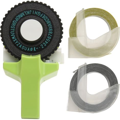 Beyamis Étiqueteuse à gaufrer verte, facile à utiliser, design ergonomique, portable, avec rubans pour loisirs créatifs. (1/5)