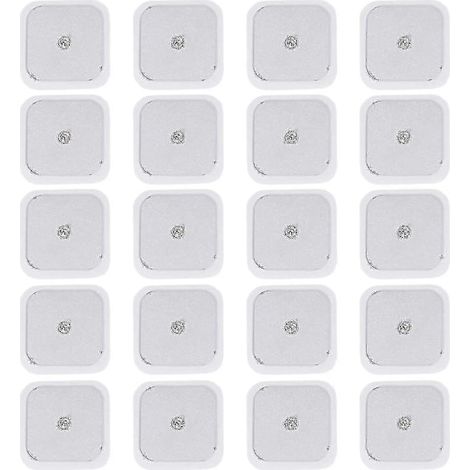 Filiyano-20 plaques auto-adhésives TENS de 5 cm x 5 cm, compatibles avec l'appareil TENS Beurer, plaques de rechange, électrodes TENS réutilisables (1/5)
