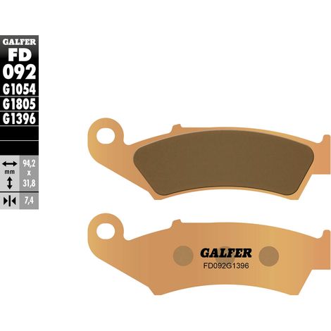 PASTILLAS DE FRENO GALFER KH125 DE METAL SINTERIZADO (DORADO) PARA USO FUERA DE CARRETERA