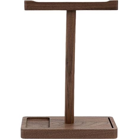 Support de casque en bois - Support de casque en noyer pour l’organisation du bureau, support d’équipement audio moderne  Support pour casque de jeux, support de rangement pour écouteurs, support en b (1/5)