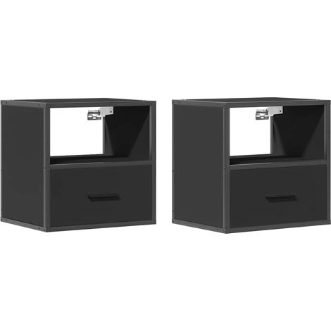 Maison Exclusive - Wand-Nachttische 2 Stk. Schwarz 40x31x39,5 cm