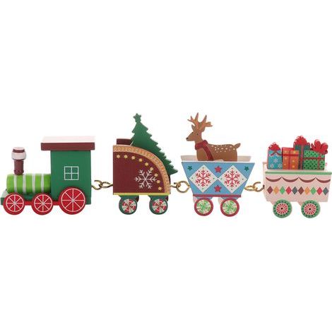 Train de Noël Décoratif Rouge Brun - Ornement de Table pour Maison, Sécuritaire et Inodore (1/5)