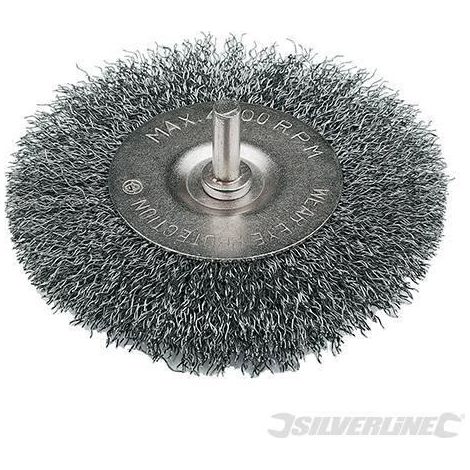 Spazzola rotante a filo ondulato alta resistenza 100mm per trapani Silverline