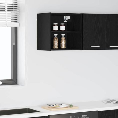 Hängeschrank Schwarz Eichen-Optik 40 x 29,5 x 40 cm