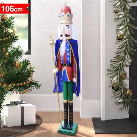TRADE SHOP - Soldato Schiaccianoci Di Natale In Legno Altezza 106cm Decorazioni Natalizie - (1/2)