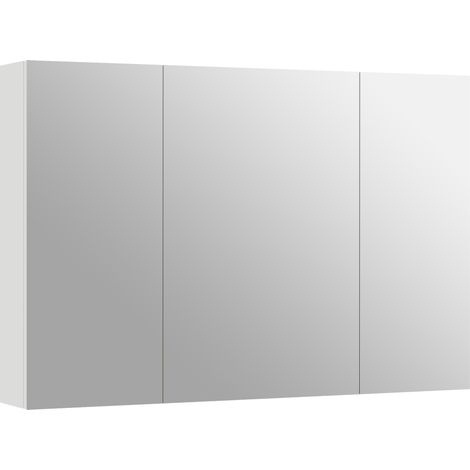 GagaArmoire murale de salle de bain avec 3 portes miroir et etageres reglables en bois 90x13.5x60 cm blanc (1/5)
