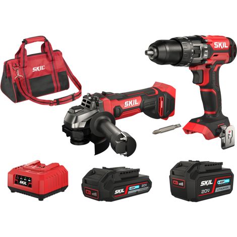 KIT TRAPANO+SMERIGLIATRICE CON 1 CARICABATTERIE 1X2,0/1X4,0 AH