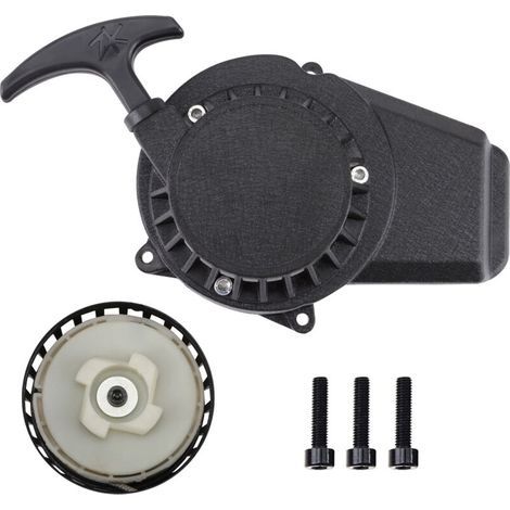 Leichtgängiger Seilzugstarter mit abgedichtetem Kunststoffkern, geeignet für 2-Takt-Minimotorräder, Mini-Geländefahrzeuge und als Ersatzteil für manuelle Seilzugstarter. (1/4)