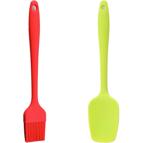 Ensemble Outils Pâtisserie Silicone - Brosse Et Spatule Résistant Chaleur - Pour Gâteaux Et Cuisine - Lot De 2 Pièces (1/5)