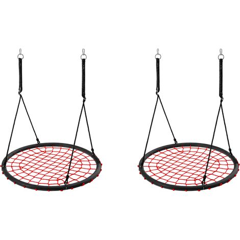 Red Saucer Swing, Durable Outdoor Play Equipment, 2-Pack (1/5)