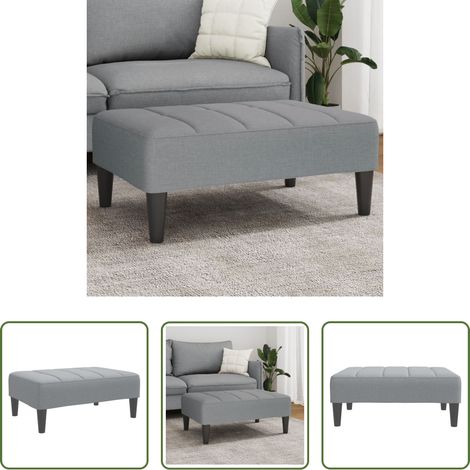 Repose-pied - Repose-pied gris clair 77x55x31 cm tissu (1/5)
