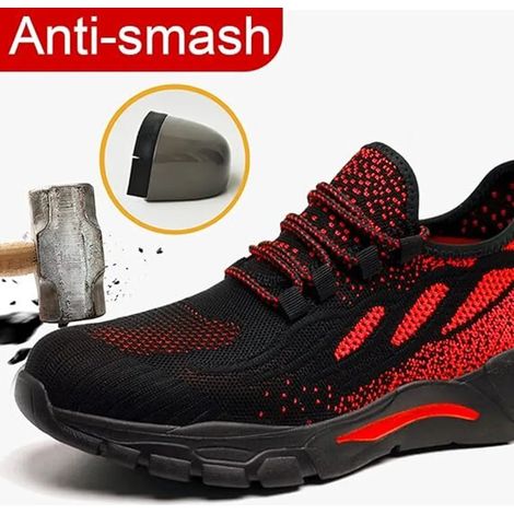Chaussures de sécurité homme femme à coque acier, chaussures de travail sport respirant, baskets de protection légères pour chantier, modèle unisexe (1/5)