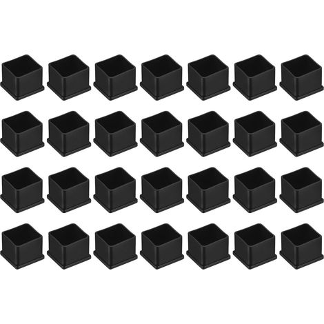 28 Pièces Bouchons Carrés en Plastique 32 x 32mm Noir (1/5)