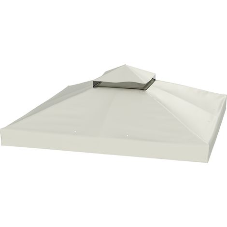 Couverture pour Gazebo 3x3m UPF30+ 2 Niveaux Poliestere Grigio Chiaro
