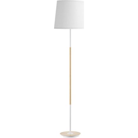 Lampada da terra per soggiorno Alondra bianca/faggio 1xE27 168cm