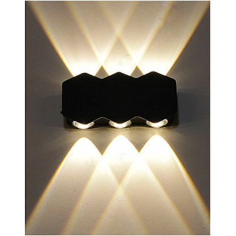 6pcs LED applique murale extérieure intérieure et extérieure LED étanche applique murale blanc chaud patio lumière (1/5)
