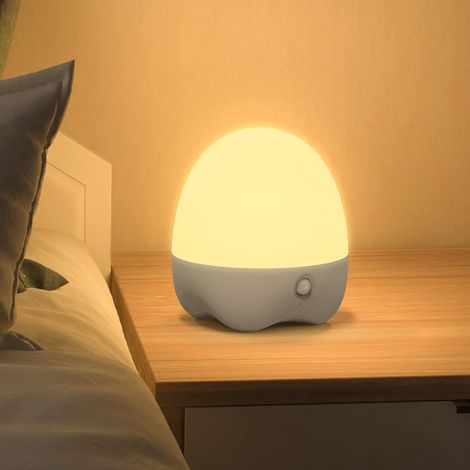 Veilleuse à piles pour enfants avec capteur de mouvement LED minuterie de lumière de chevet pour bébé, changement de couleur pour chambre d'enfant, chambre à coucher (rechargeable par USB) (1/5)