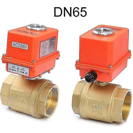 Vanne à bille motorisée DN65 2-1/2" (2024) en laiton, 220 V CA / 24 V CC