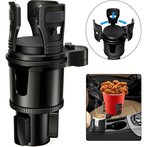 Portabicchieri espandibile 2 in 1 per auto - Doppio supporto regolabile per bottiglie e cibo - Adatto per auto, camion e viaggi (1/5)
