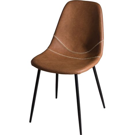TOM - Lot de 2 chaises JOHN marrons (1/4)