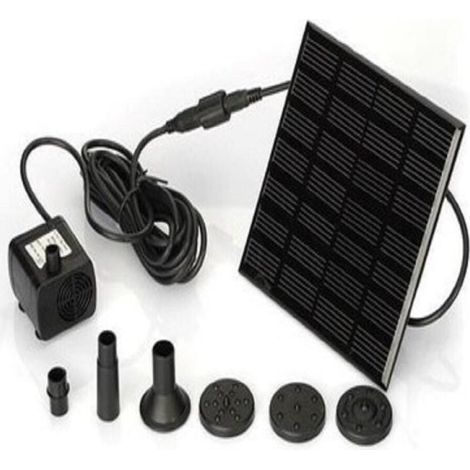 7V 1.2W Pompe Solaire Pour Fontaine, Pompe à Eau Solaire avec 6 Buses Kit de Fontaine Submersible sans Brosse,11x11cm (1/5)