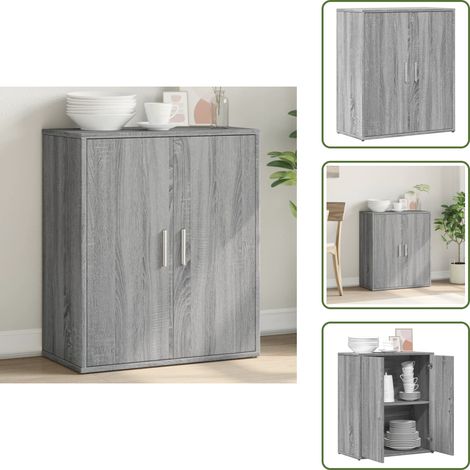 Sideboard Grau Sonoma-Eiche 60x31x70 cm Holzwerkstoff - Sideboard - Wohnzimmermöbel - Holzmöbel - Grau - Eiche Dekor (1/5)
