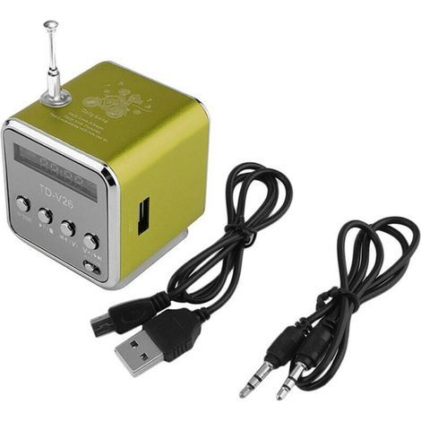 Mini Enceinte Portable USB - Lecteur MP3/4 - - Compatible Cartes SD/TF, Stéréo, Radio FM, Design Élégant en Aluminium, Son de Haute Qualité (1/5)