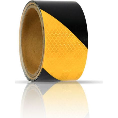 Ruban Réfléchissant - 5 cm x 3 m - Autoadhésif - Sécurité Routière et Industrielle - Noir Jaune - 1 Pièce (1/5)